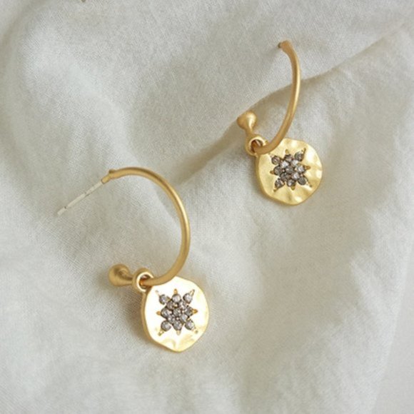 Myth X Dream Jewelry - 💕Last one 💙Snowflake Charm Hoop Earrings